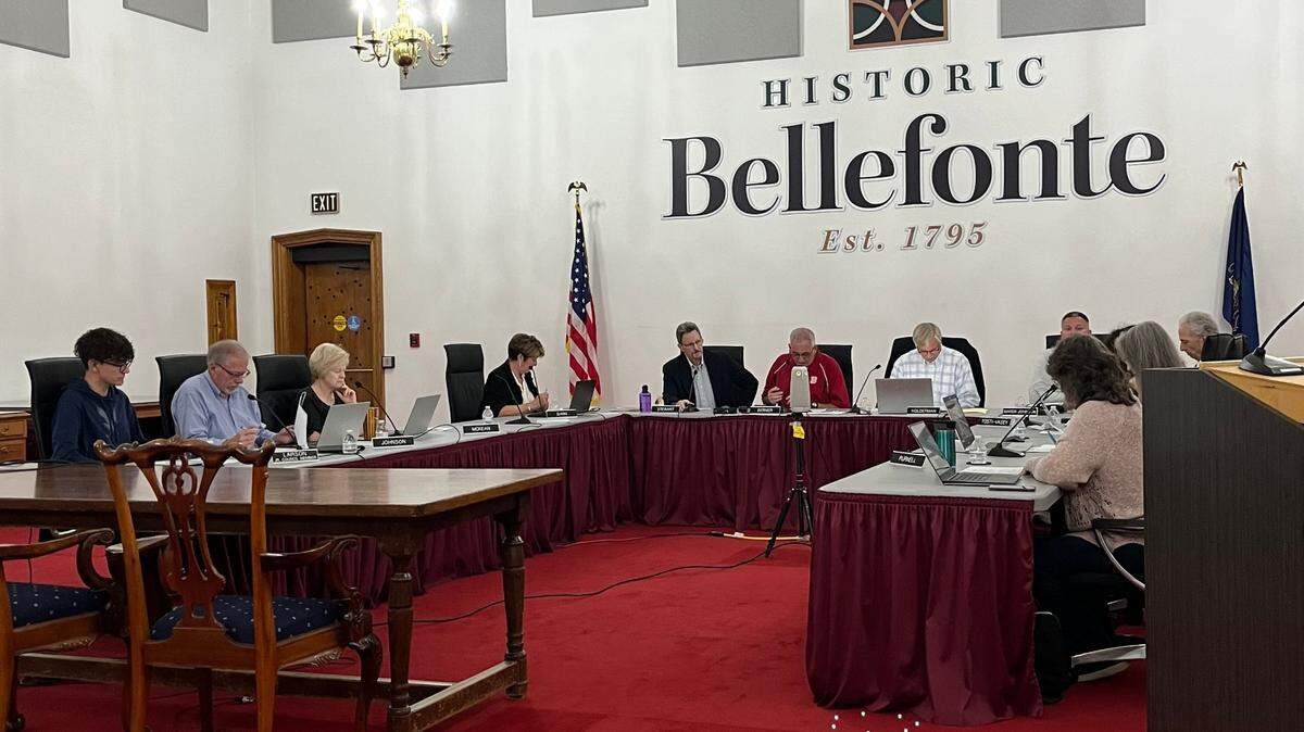 The Bellefonte Borough Council discusses a resolution calling for a cease-fire in Gaza on Tuesday, Sept. 3, 2024.