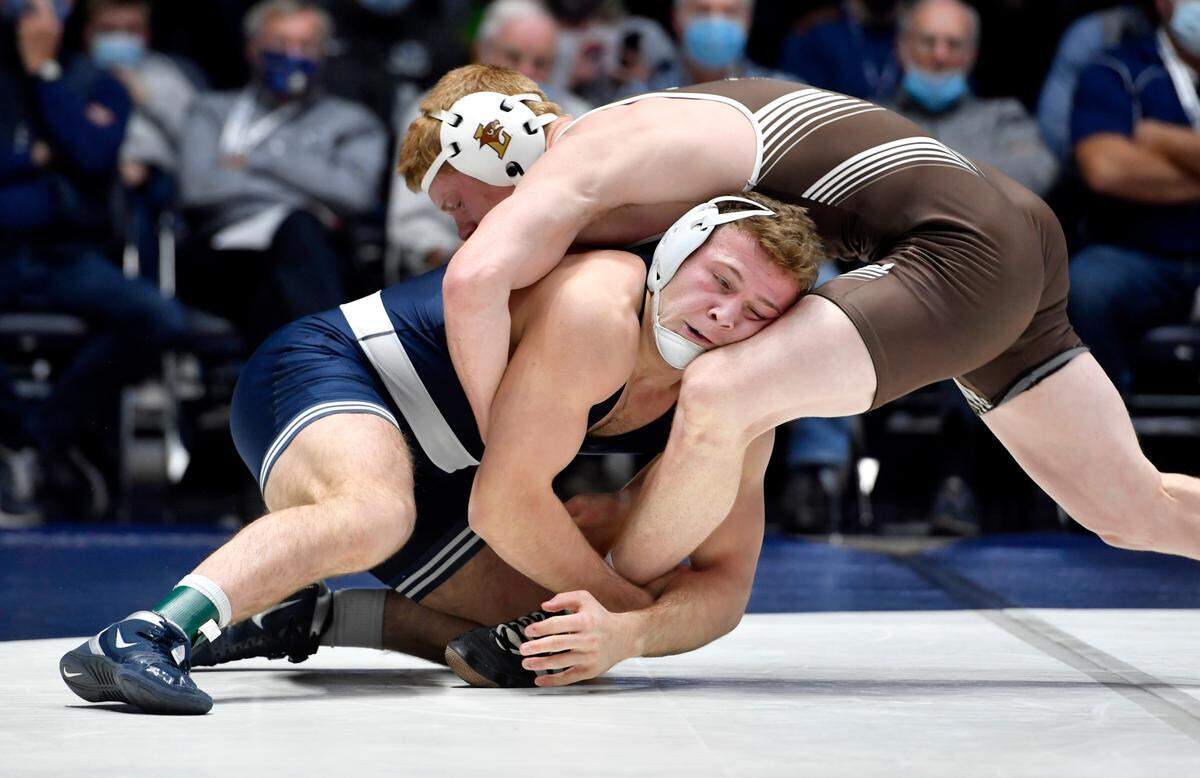 Penn State’s Donovon Ball, pictured on Dec. 5, 2021, competed for the Nittany Lions during the Southern Scuffle on Saturday. However, his tournament came to an end after the first day was over.