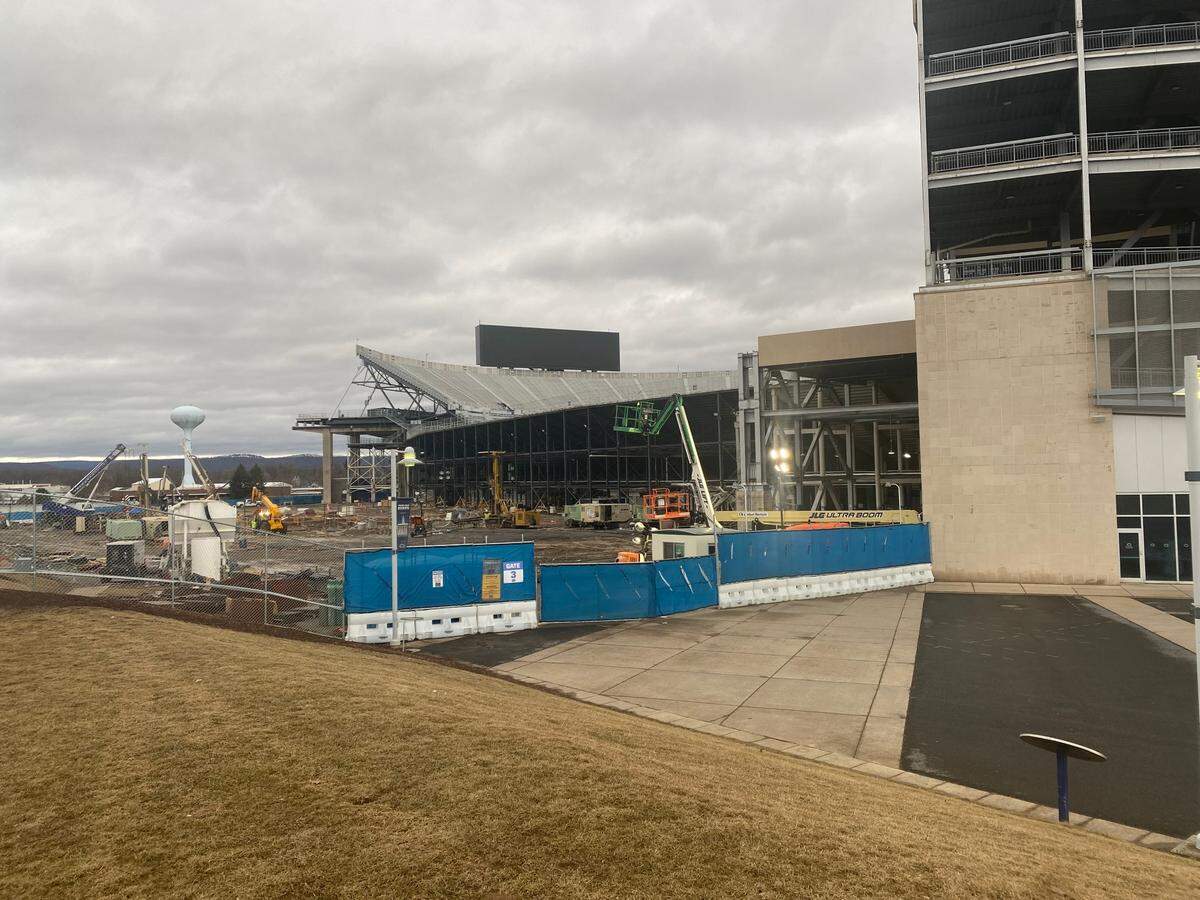 Construction at Beaver Stadium continues on Wednesday, March 5, 2025.