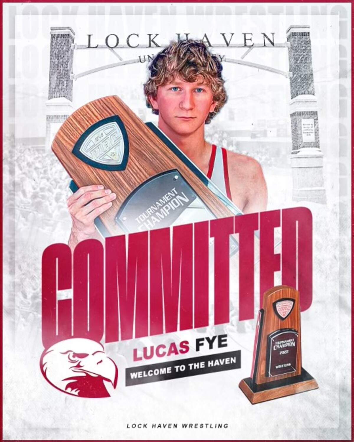 Bald Eagle Area’s Lucas Fye decided to continue his wrestling career at Lock Haven on Saturday.
