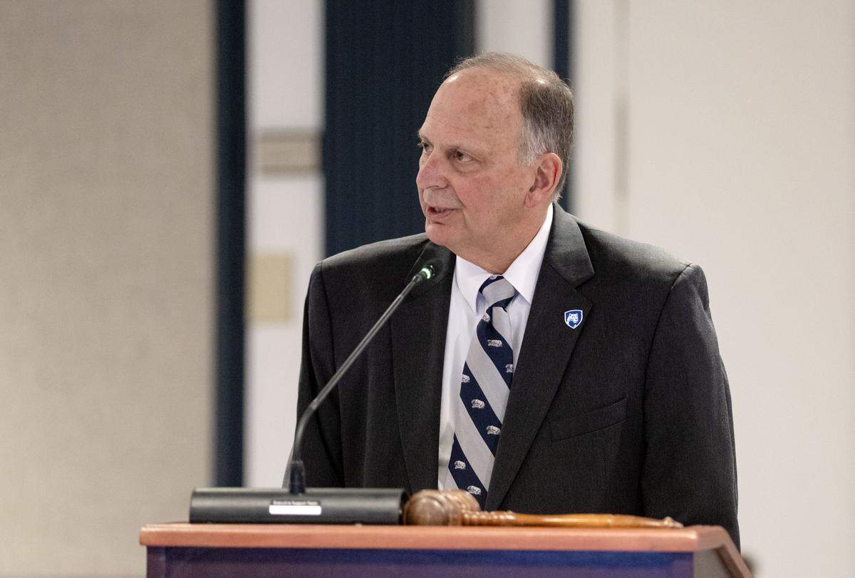 Penn State board of trustees Chairman David M. Kleppinger leads a board meeting on Friday, Feb. 20, 2026.
