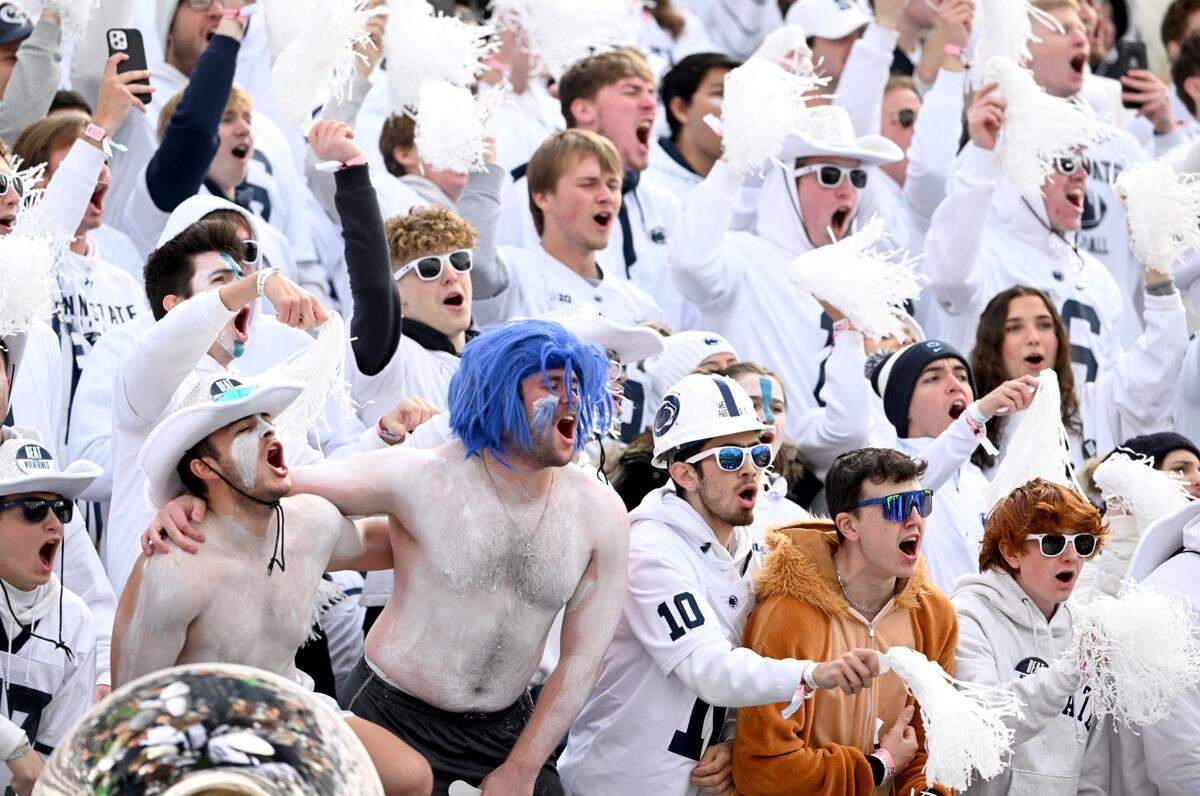 The Penn State student section cheers during the game against Michigan on Saturday, Nov. 11, 2023.