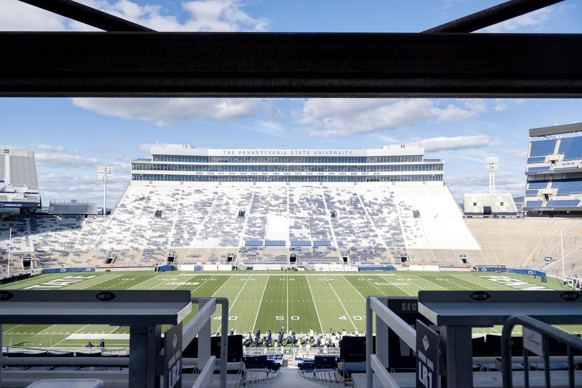 A look over the field from the west side of Beaver Stadium on Friday, Aug. 29, 2025.  