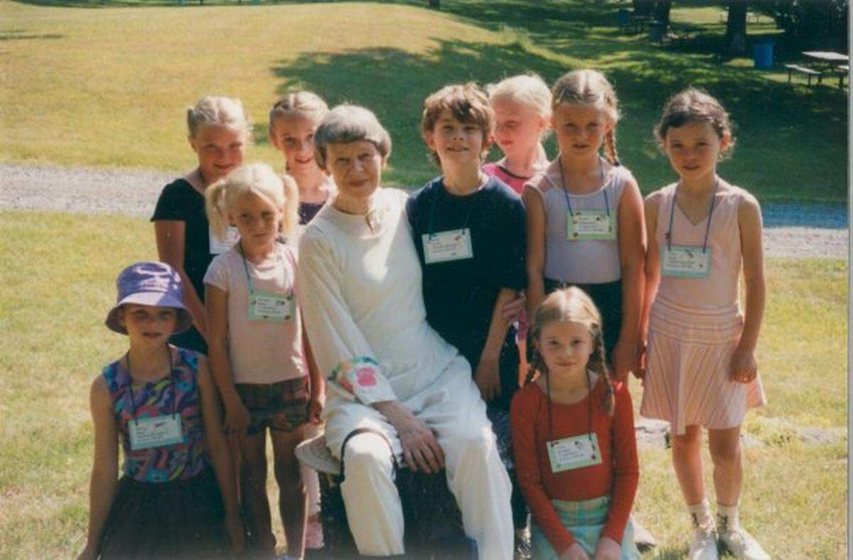 Betty Jane Dittmar poses for a photo with students at the Strawberry Hill Center for Creative Arts, near Centre Hall, where she ran a studio and camp.