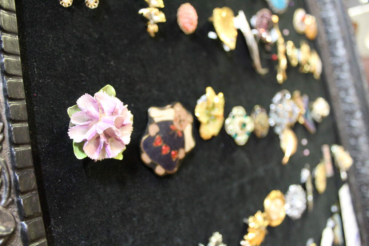 A selection of brooches at The Great Mish Mosh on March 12, 2026.