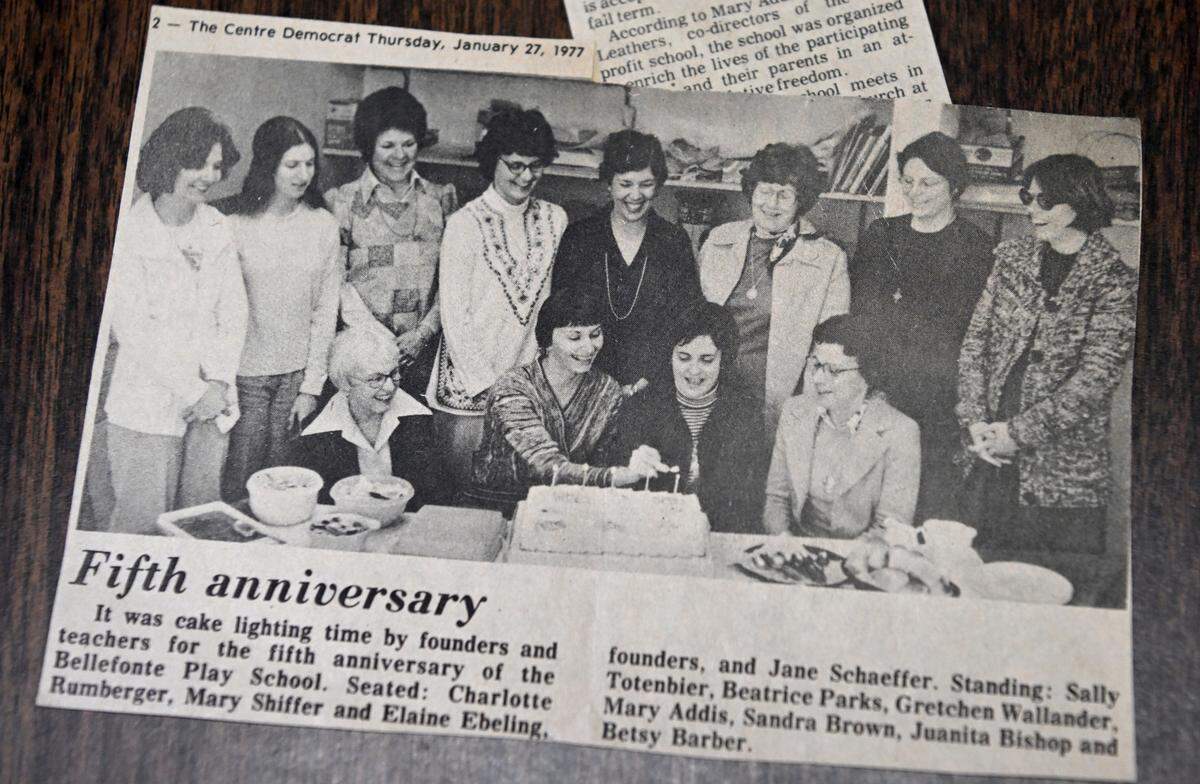 A newspaper clipping of the Bellefonte Playschool’s fifth anniversary in 1977.