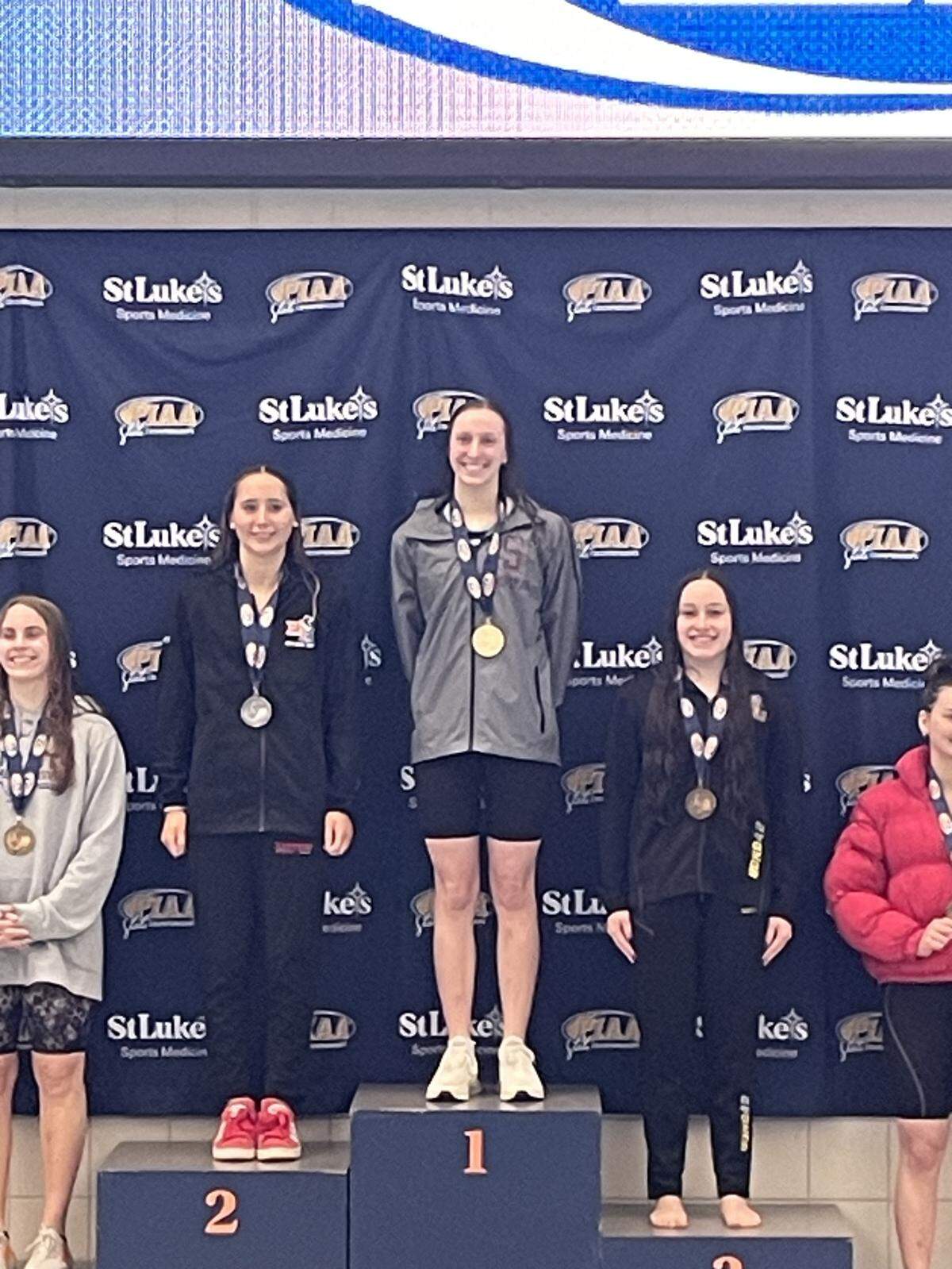 State High junior Molly Workman placed first in the 100 freestyle and 50 freestyle in the PIAA Swimming and Diving Championships at Bucknell’s Kinney Natatorium. Workman set a new PIAA record (48.85 seconds) in the 100 freestyle.