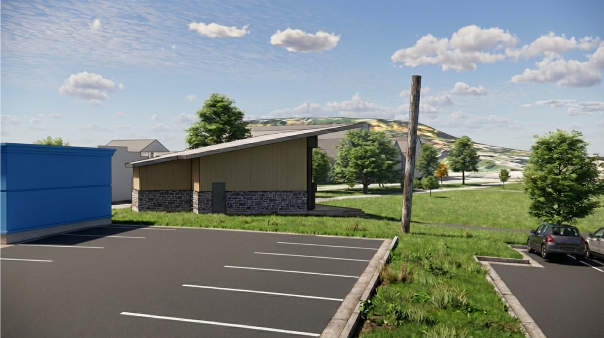 A rendering of the Stage at Talleyrand, provided by Hoffman Leakey Architects, LLC.