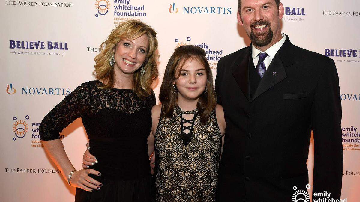 Kari, Emily and Tom Whitehead attend the Emily Whitehead Foundation's Believe Ball in October