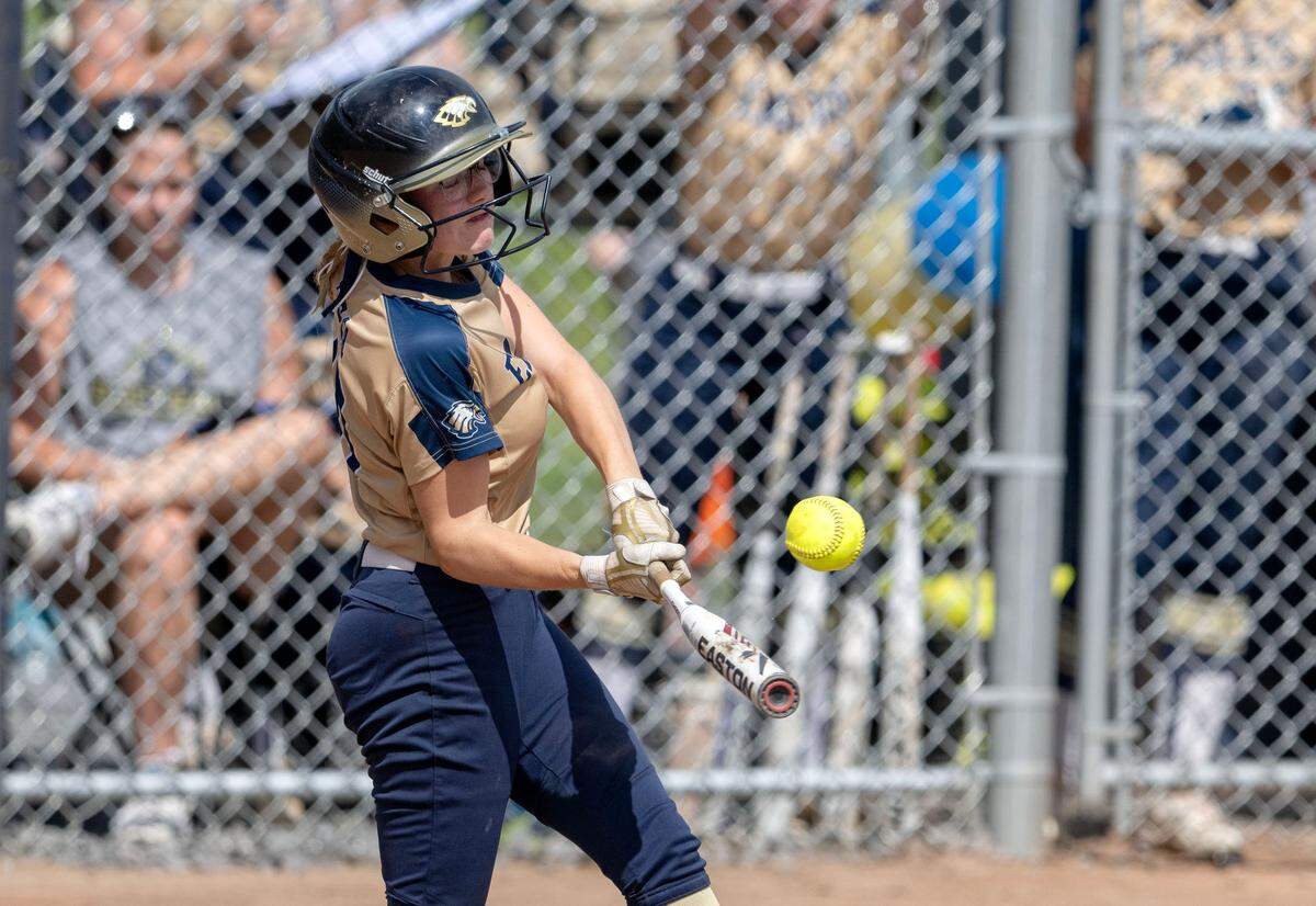 Bald Eagle Area’s Alexa Baney gets a hit during the PIAA first round game against Muncy on Monday, June 3, 2024.