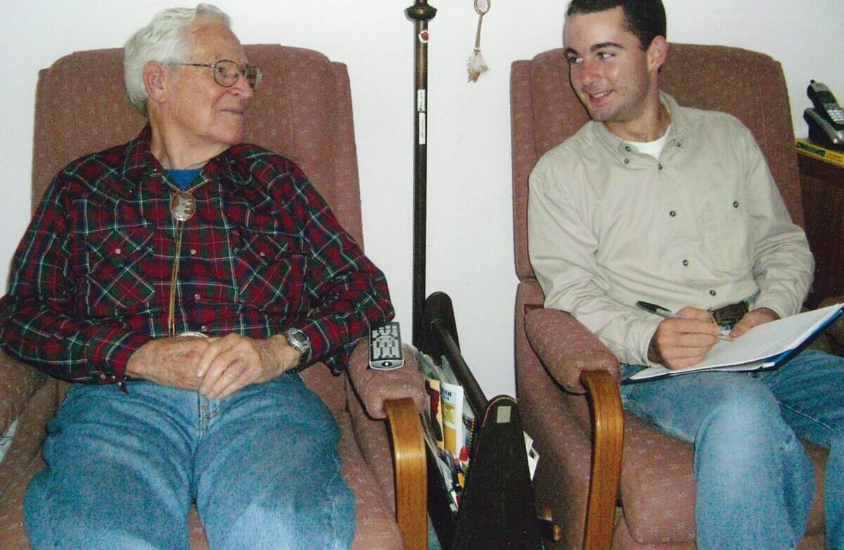 Lt. Hobie Kistler is pictured conducting an interview with a veteran in 2008.