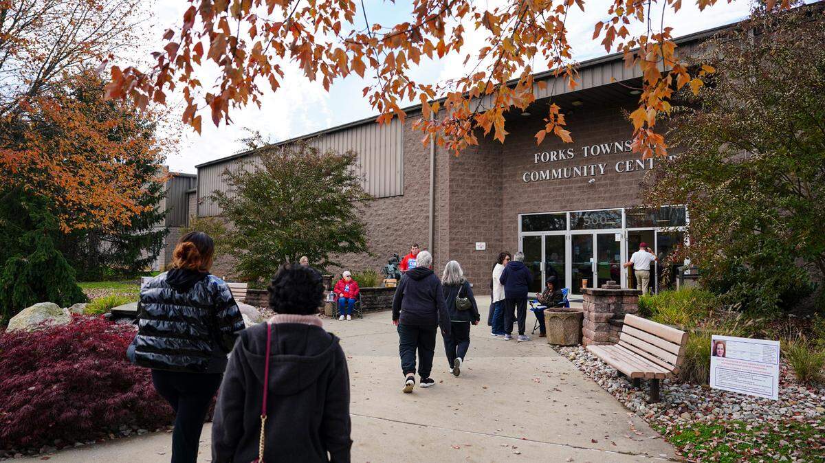 Northampton County voters head to the polls on Nov. 7, 2023, at the Forks Township Community Center.