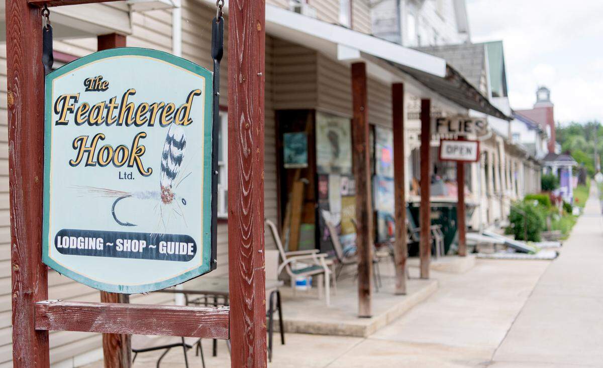 The Feathered Hook Ltd, a fly-fishing shop in Coburn.