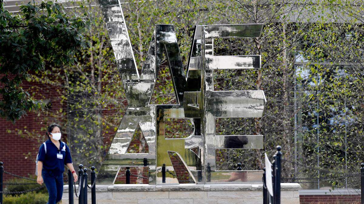 The “We Are” sculpture on Curtin Road on the Penn State campus on Thursday, Sept. 24, 2020.