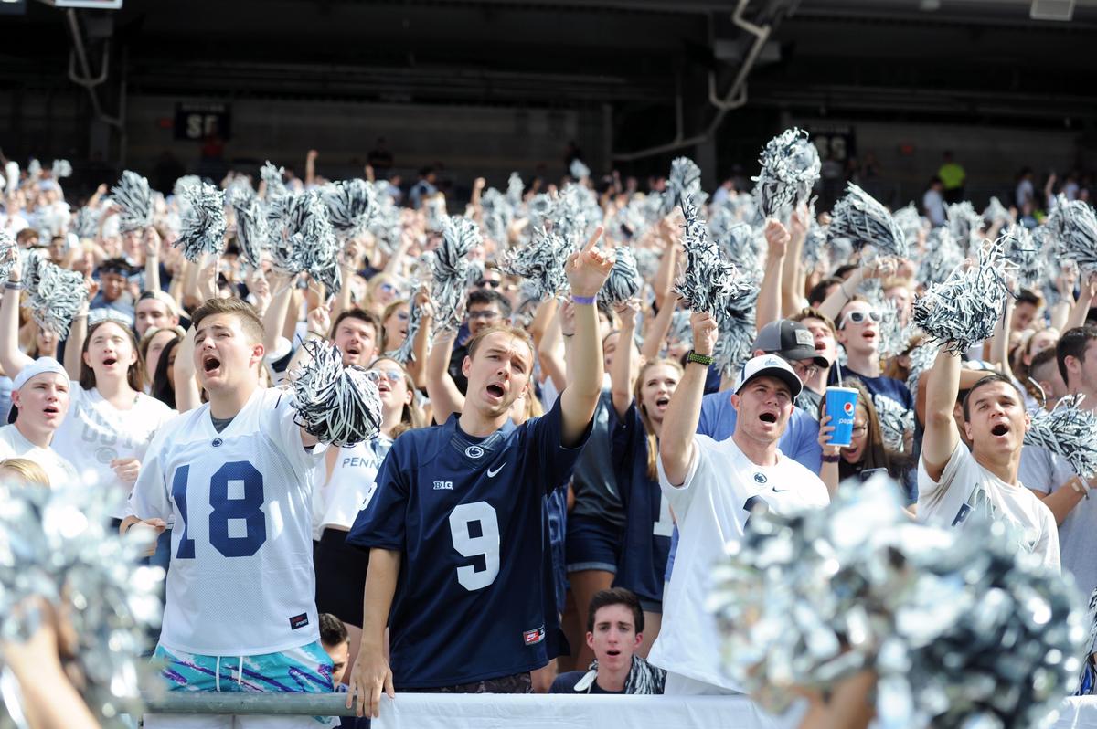 Penn State fans cheer during a game against Kent State Saturday, Sept. 15, 2018 at Beaver Stadium.