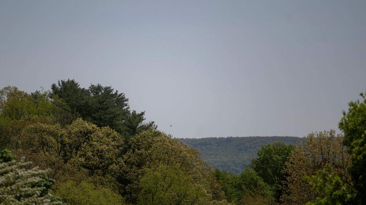 A blue but hazy sky on Wednesday, May 10, 2023.