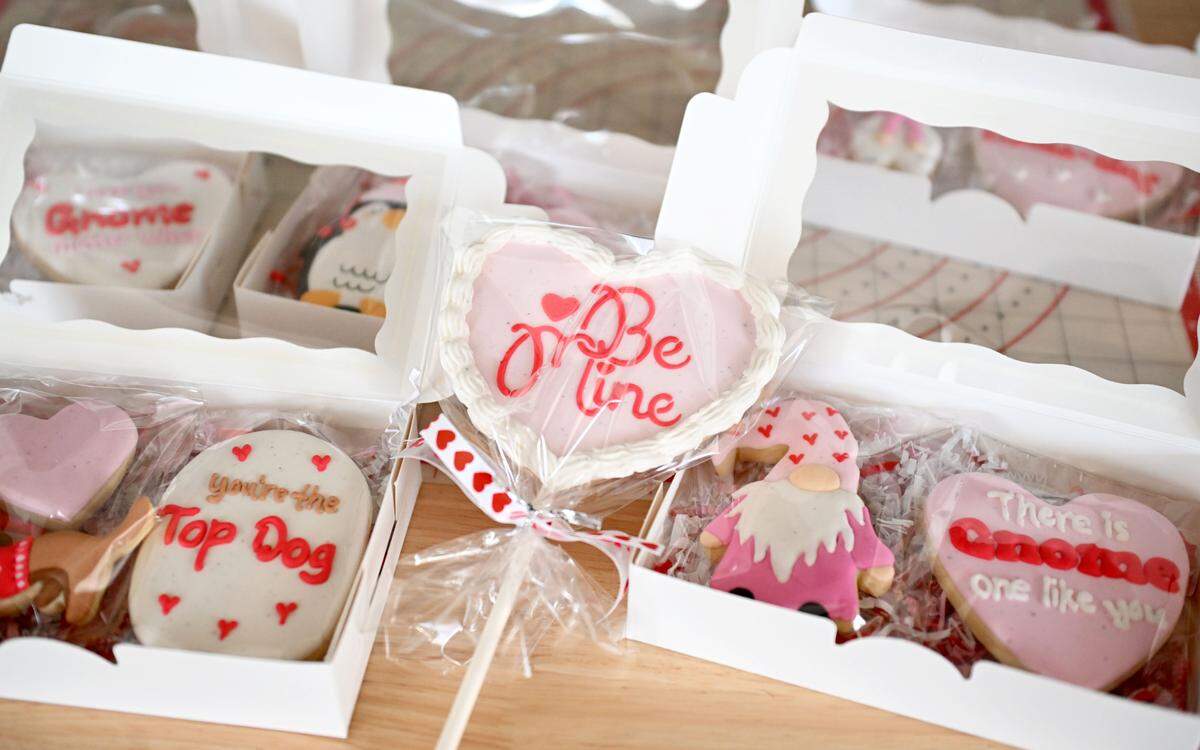 An assortment of Valentine’s Day cookies from Yilka’s Baking Studio.