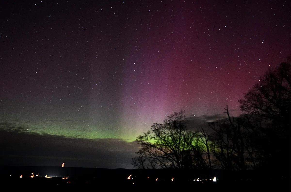 The Northern Lights were visible from Penns Valley on Sunday night.