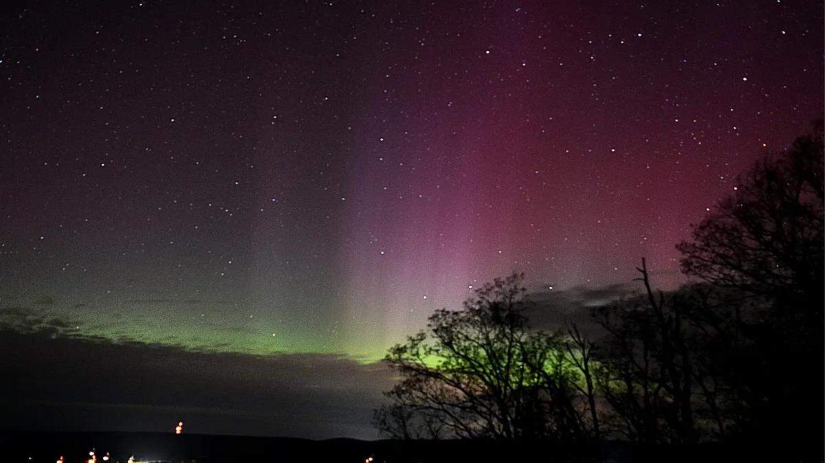 The Northern Lights were visible from Penns Valley on Sunday night.
