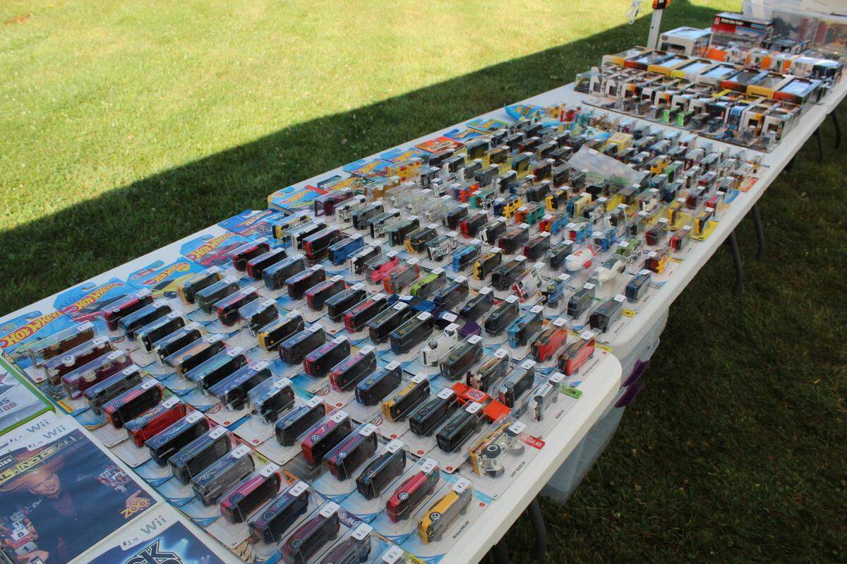 A collection of more than 100 unopened Hot Wheels found Friday at the 100 Mile Yard Sale that takes place in parts of Cameron, Centre, Clearfield and Elk counties.