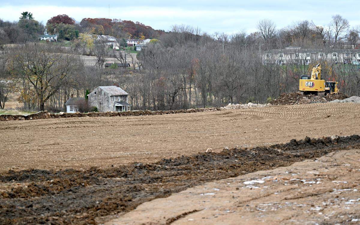 Land development is happening around the Beaver Farmhouse at 1002 Airport Road in Bellefonte on Monday, Nov. 10, 2025.