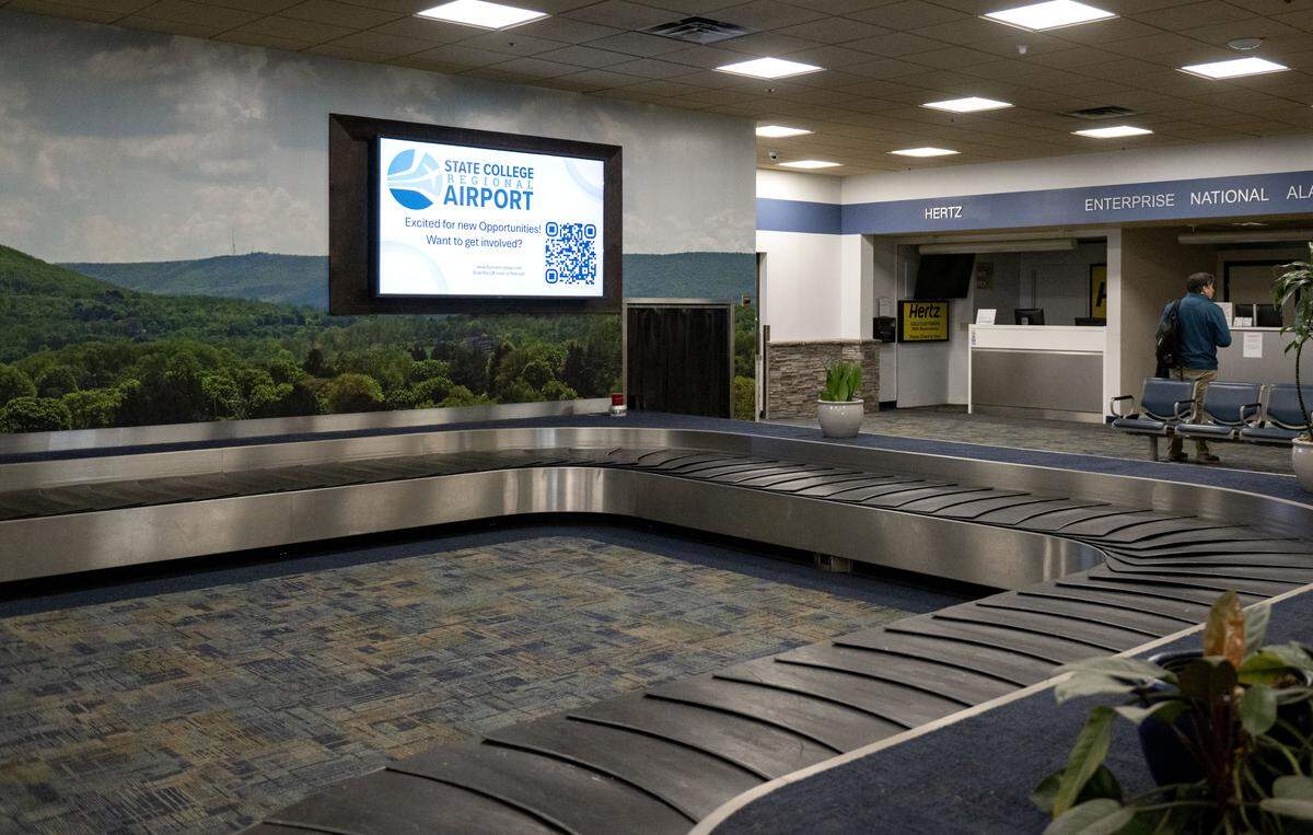 The baggage claim area at the State College Regional Airport on Friday, Feb. 27, 2026.