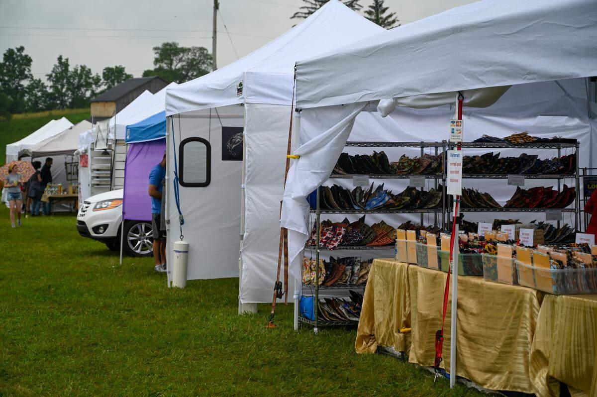 Dozens of vendors signed up to participate in Art in the Orchard at Way Fruit Farm, which runs through Saturday and was organized after the cancellation of traditional Centre County art fairs.