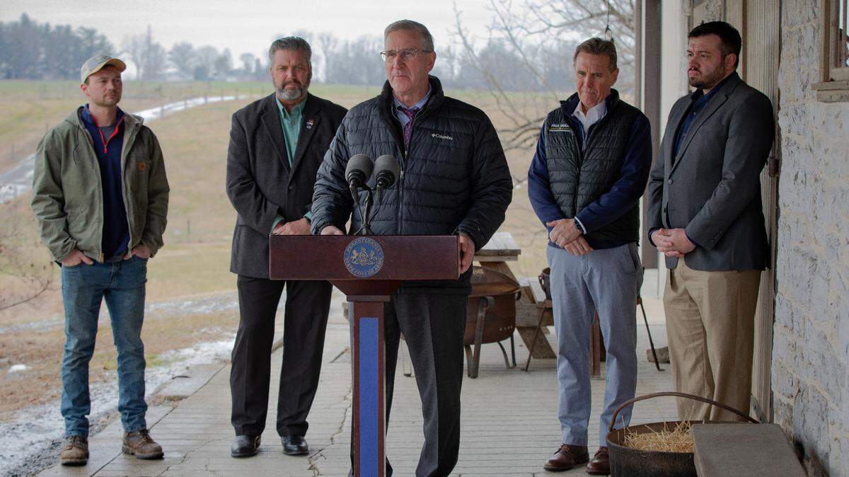 Russell Redding, secretary of the Pennsylvania Department of Agriculture, speaks at an event.