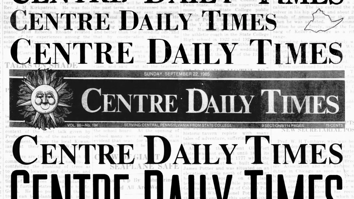 The mastheads of the Centre Daily Times since 1900.