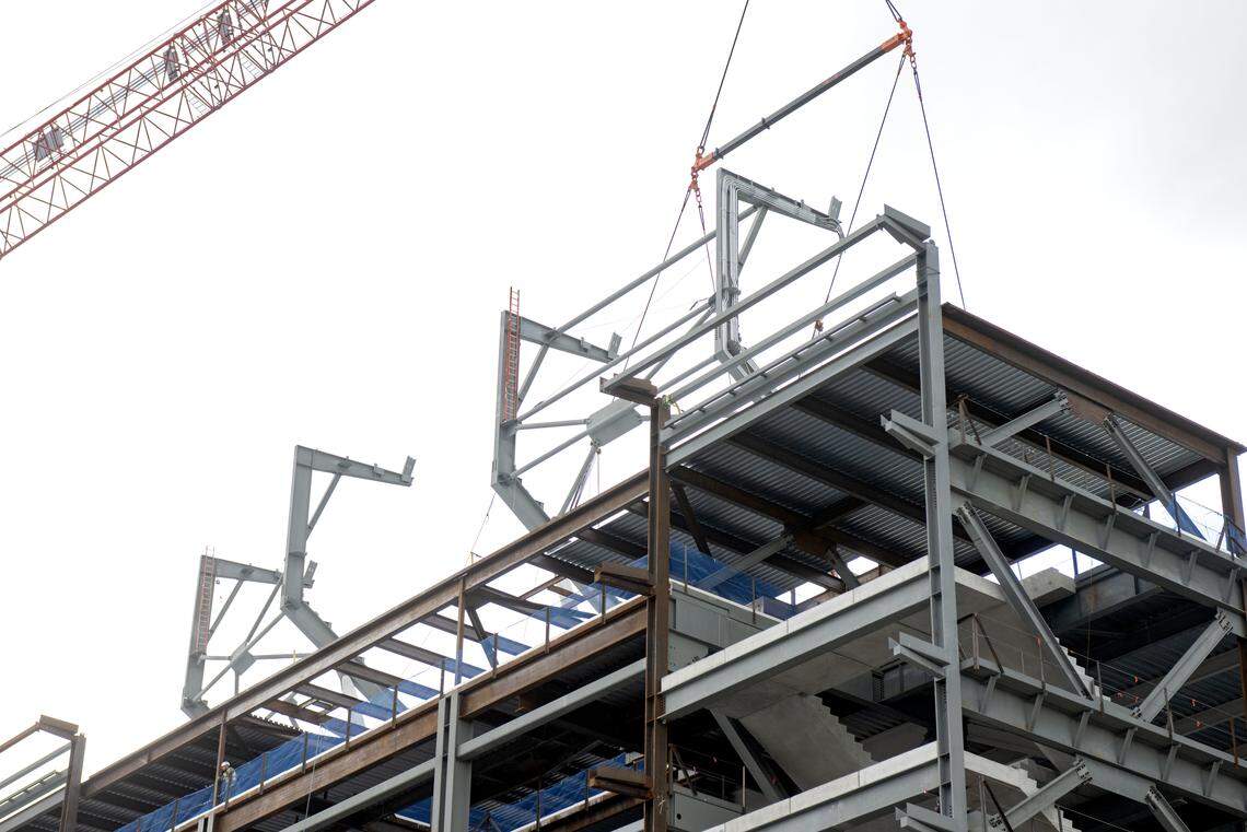 Construction on the west side of Beaver Stadium on Friday, April 17, 2026.  