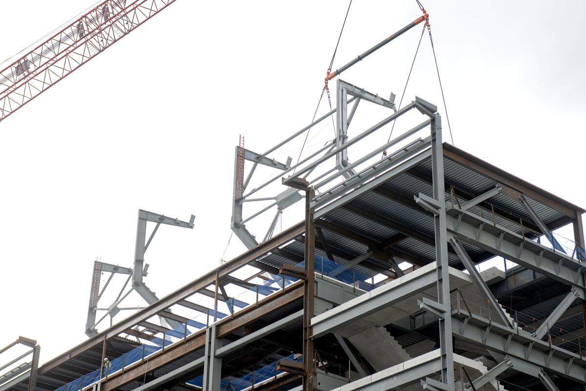 Construction on the west side of Beaver Stadium on Friday, April 17, 2026.  