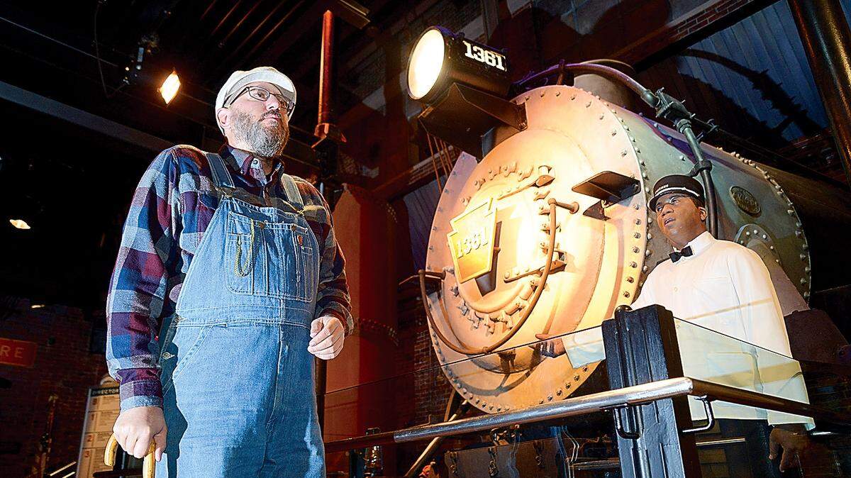 Michael Manfred of Altoona portrays railroad flagman Edward Mulvihill who tells of a porter’s death in a train wreck in the Railroaders Memorial Museum’s Haunted Rails and Tails.