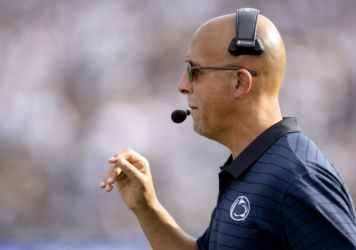 Penn State football coach James Franklin during the game against Villanova on Saturday, Sept. 13, 2025.