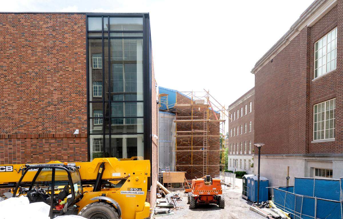 Renovation and expansion of the Nursing Science Building continues on Thursday, May 29, 2025