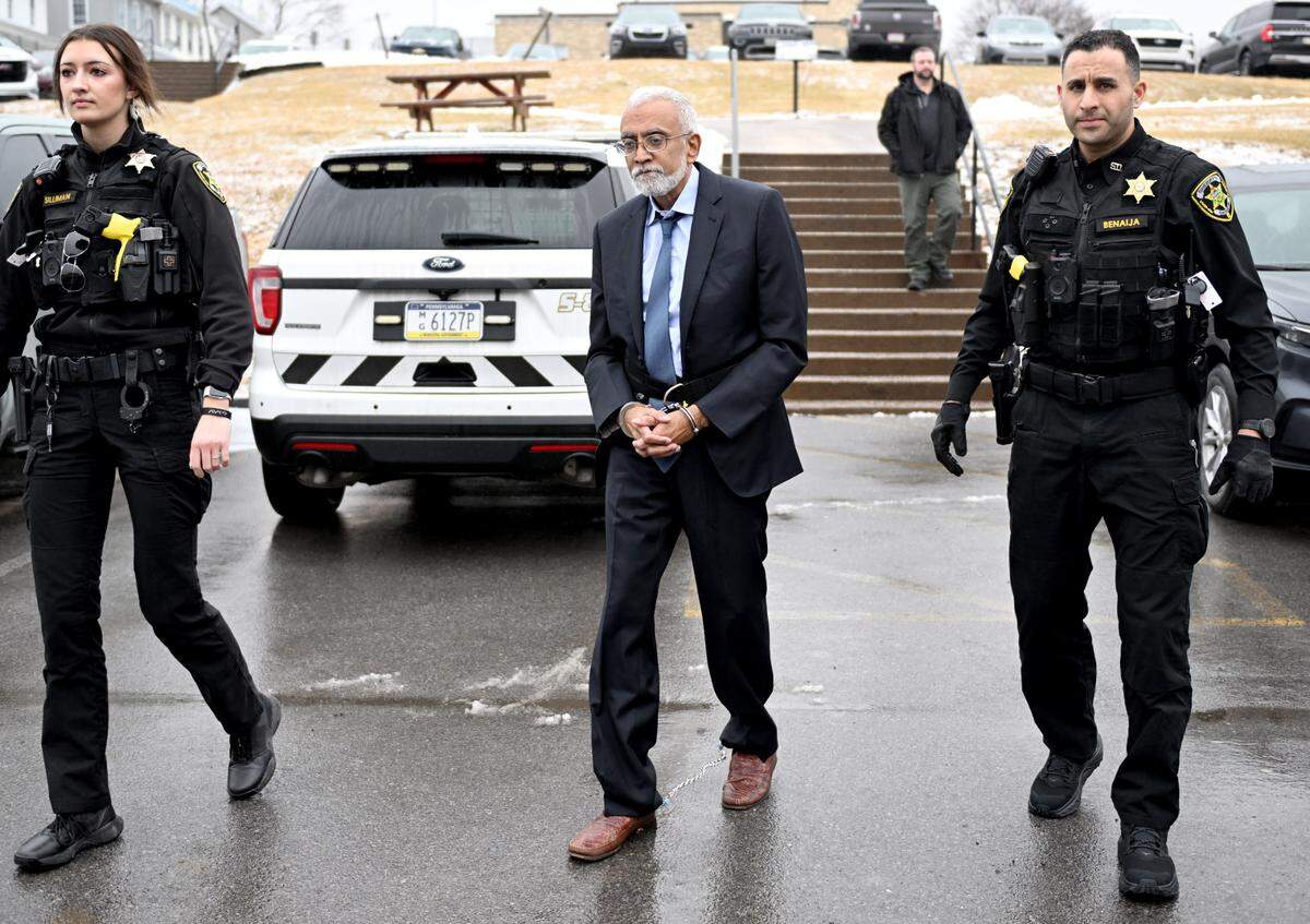 Subramanyam “Subu” Vedam arrives at the Centre County Courthouse for his Post-Conviction Relief Act hearing on Feb. 6, 2025.