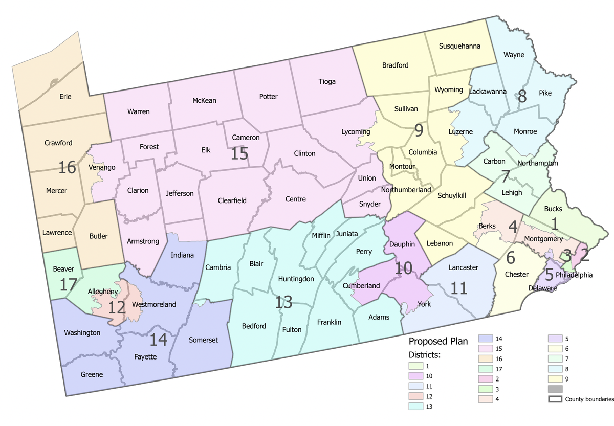 Centre County will no longer be split between two congressional districts, as the Pennsylvania state Supreme Court voted 4-3 to approve a new map Wednesday.