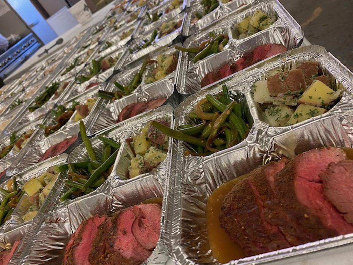 Beef tenderloin with beans and potatoes by Benjamin’s Catering.