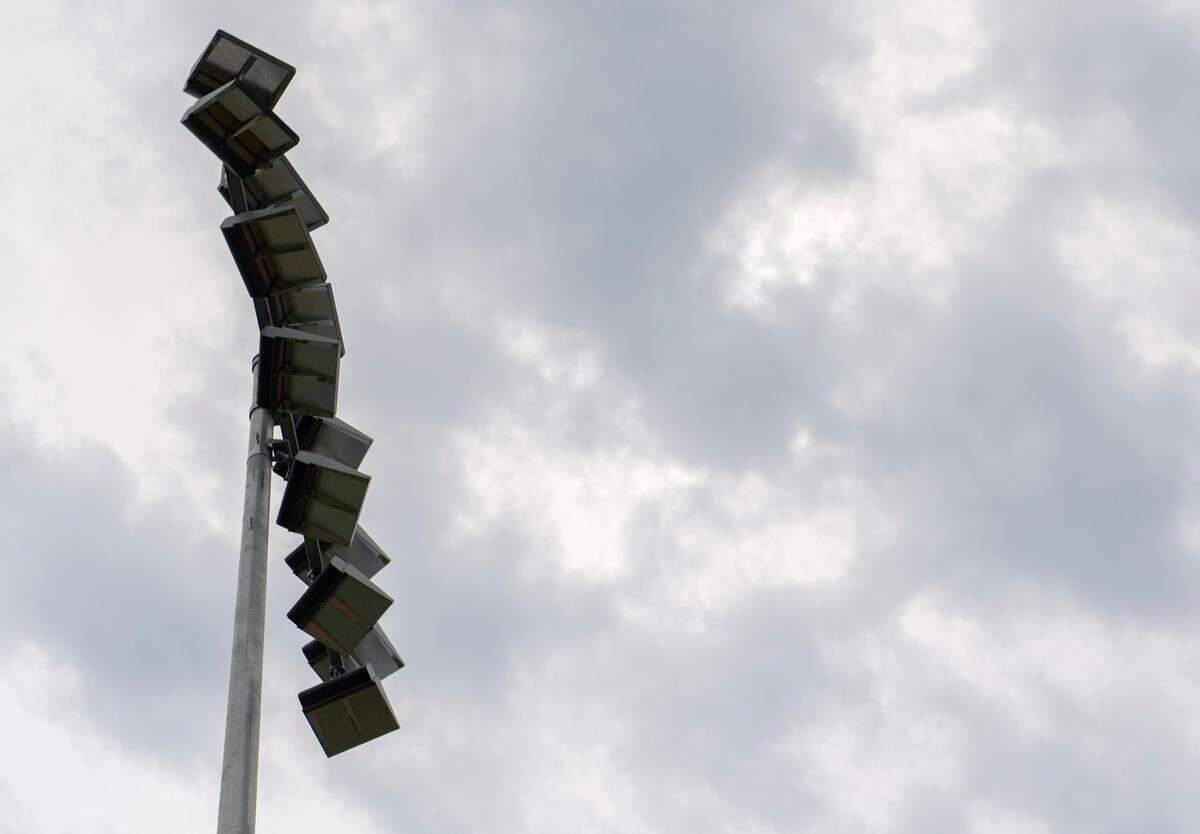 Lights at the State College Area High School South Track facility.