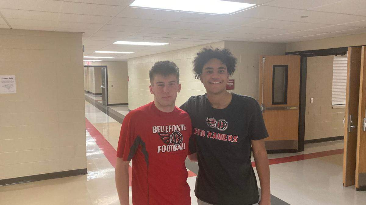 Nick Way, left, and Blair Eckley-Jones led the way with 13 and 16 points respectively in Bellefonte’s 59-42 victory over Tyrone on Tuesday night.