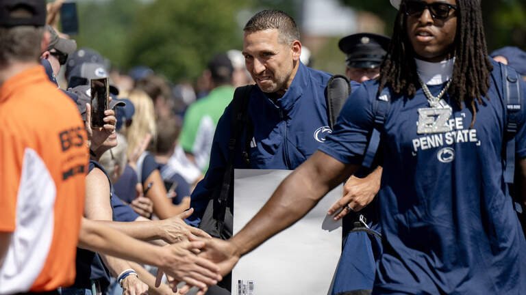 See Penn State coach Matt Campbell’s first game day entrance into Beaver Stadium