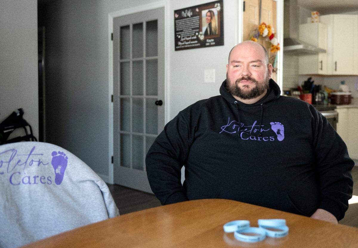 Walt Derhammer takes a moment to look out the window and reflect as he talks about Koleton Cares, the nonprofit he is starting to help new and expecting mothers in the community.