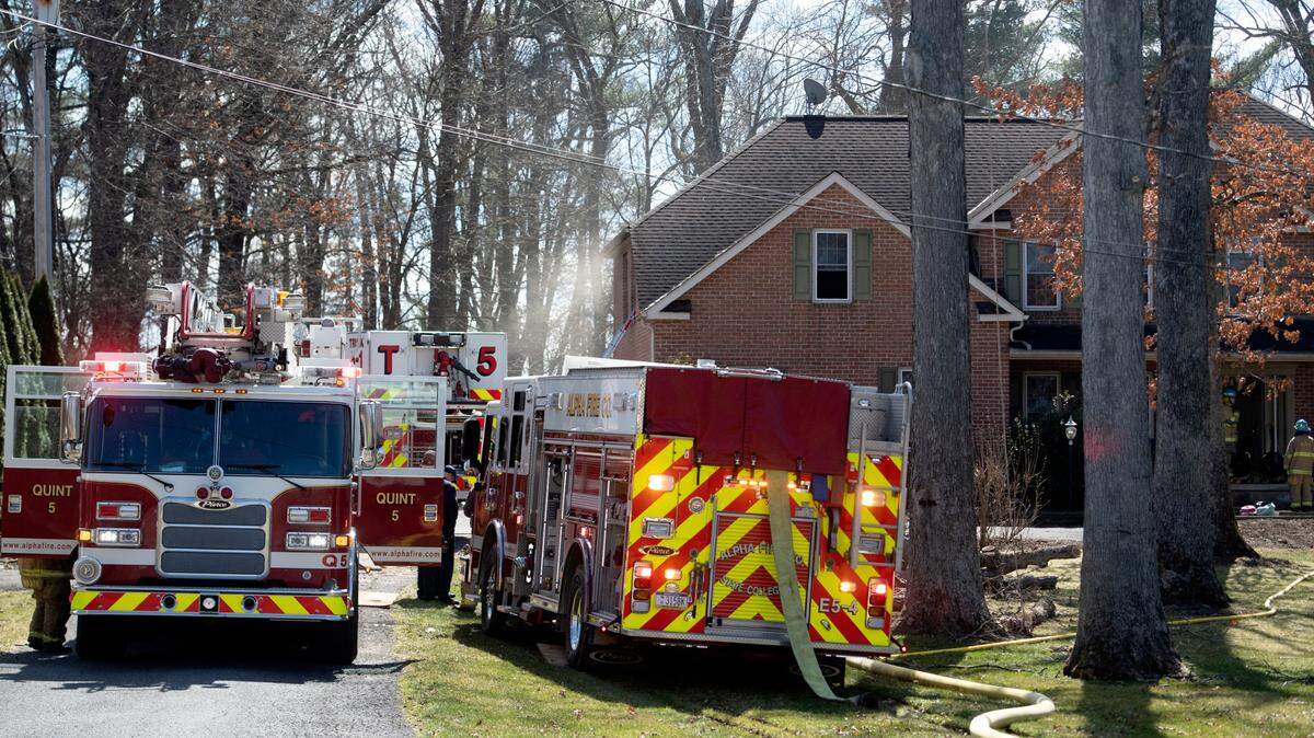 Alpha Fire company responds to a fire on Fox Hill Road in Patton Township on Tuesday, March 29, 2022.