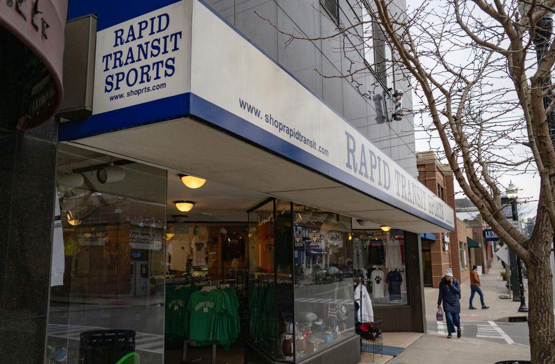 Rapid Transit Sportswear on Allen Street in downtown State College on Thursday, Feb. 15, 2024.