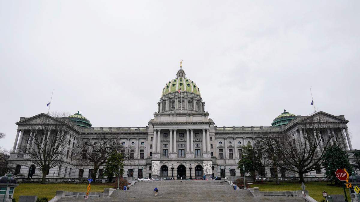 The Pennsylvania Capitol is seen, Feb. 21, 2023, in Harrisburg, Pa.