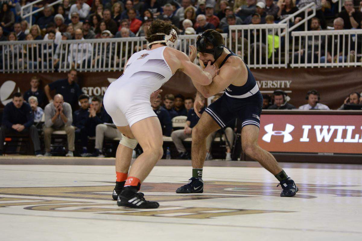 Penn State sophomore Brady Berge hasn’t been on the mat for the Nittany Lions since this match with Lehigh. If he returns on Sunday, it will be a good matchup to come back to against Rutgers’ Michael Van Brill.