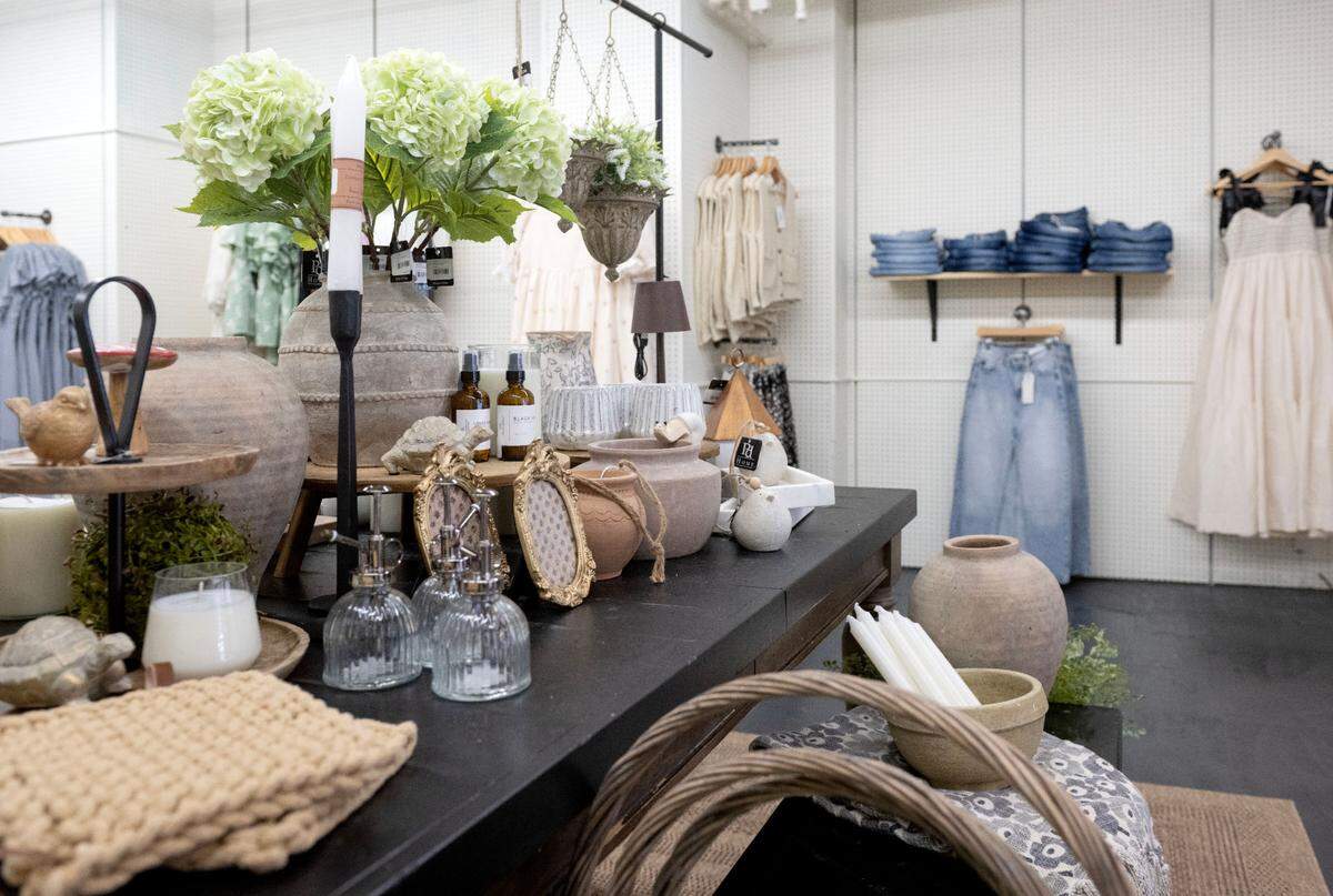 Decor and clothes on display at Every Season Home and Living at 107 S. Allegheny St. in Bellefonte on Thursday, April 17, 2025.