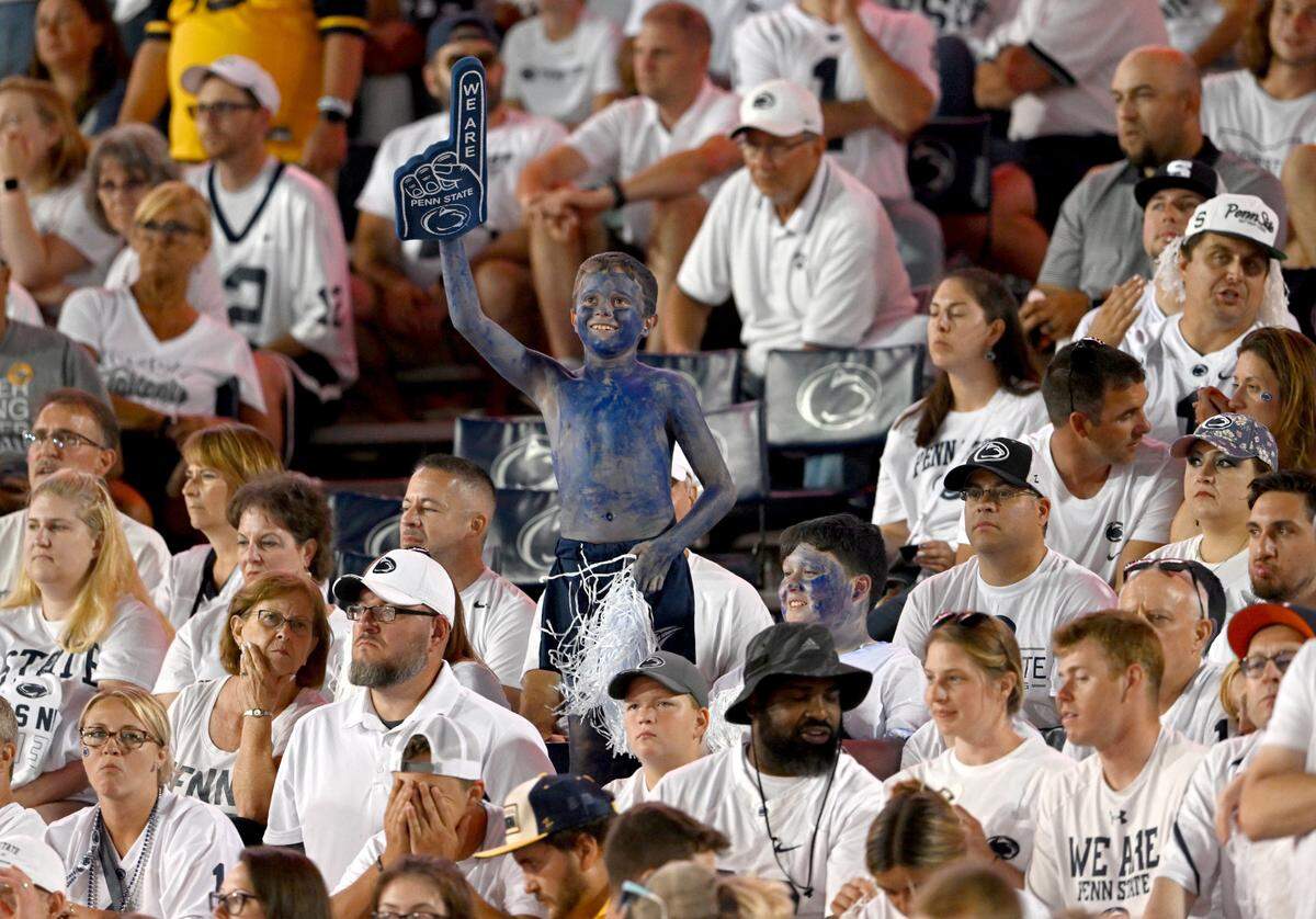 A young Penn State fan painted blue during the game against West Virginia on Saturday, Sept. 2, 2023.