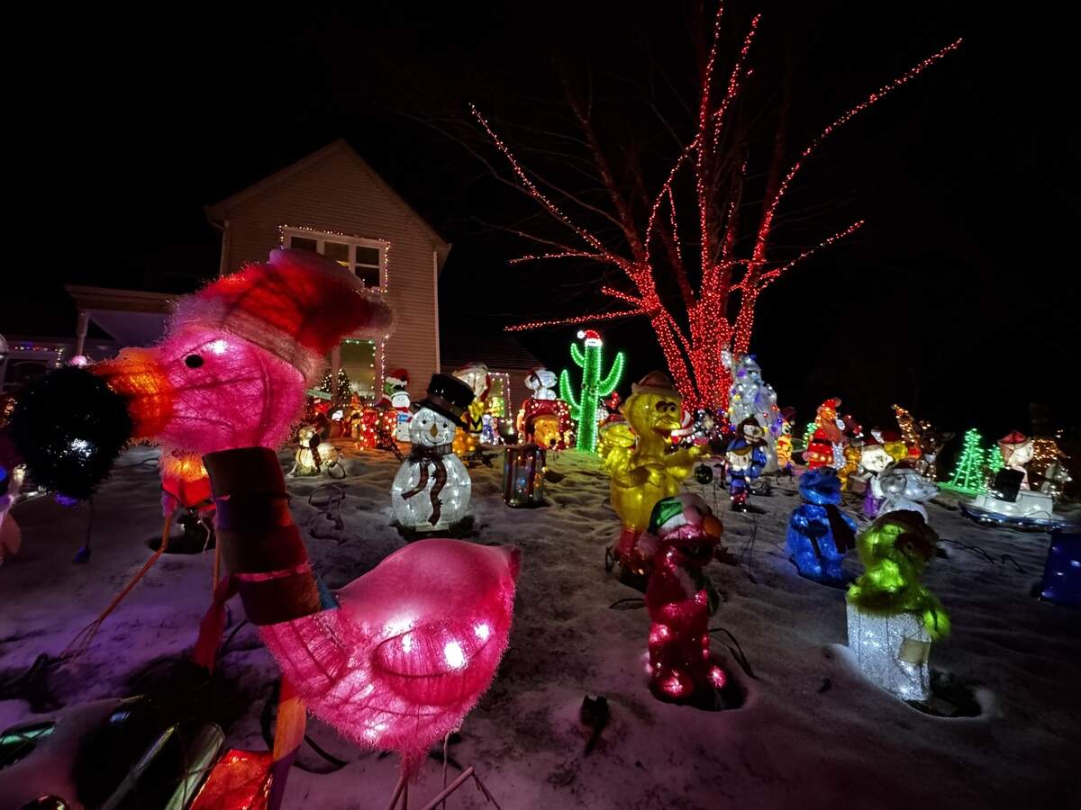 Upward of 100 decorations stand on the lawn of 1231 Shamrock Ave., State College, on Dec. 4, 2025.