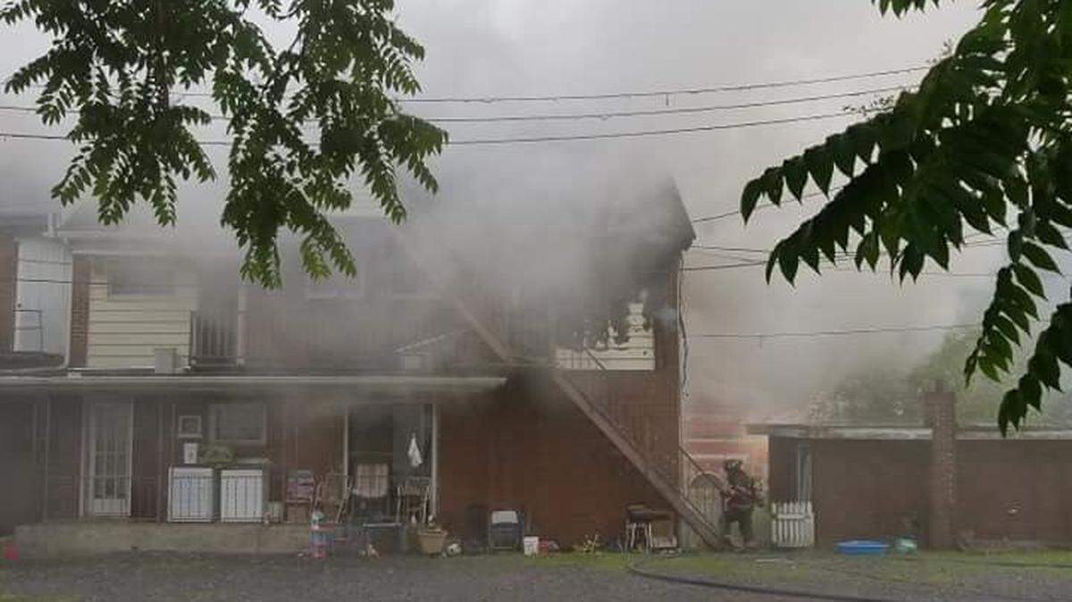 A dwelling fire at a miltifamily complex in Mount Union displaced 21 people on Wednesday, according to the Red Cross.