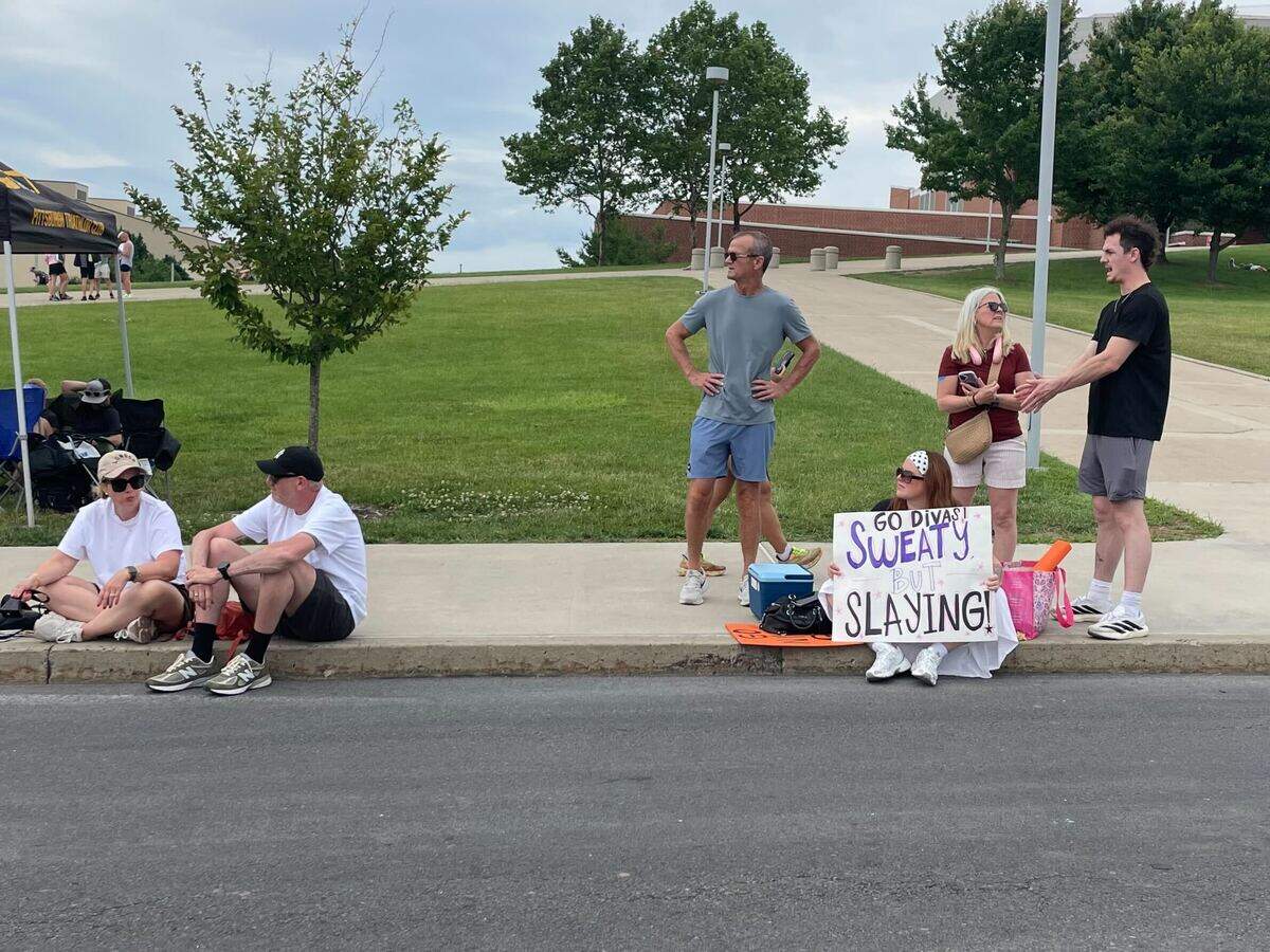 Fans cheer on participants Sunday, June 14, 2026, on Penn State’s campus at the Ironman 70.3 Pennsylvania Happy Valley North American Championship in Centre and Clinton counties.